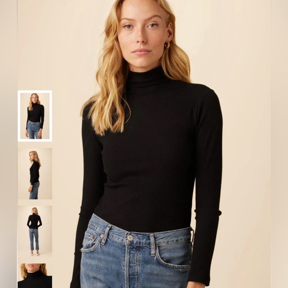 Amour Vert Lux Paris Rib Turtleneck NWOT